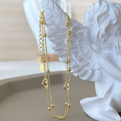 [Echo Fine ]Dainty Double Layer Love Heart Bracelet