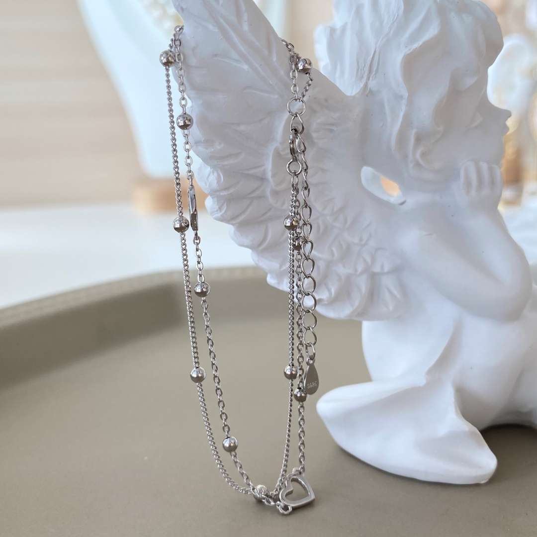[Echo Fine ]Dainty Double Layer Love Heart Bracelet