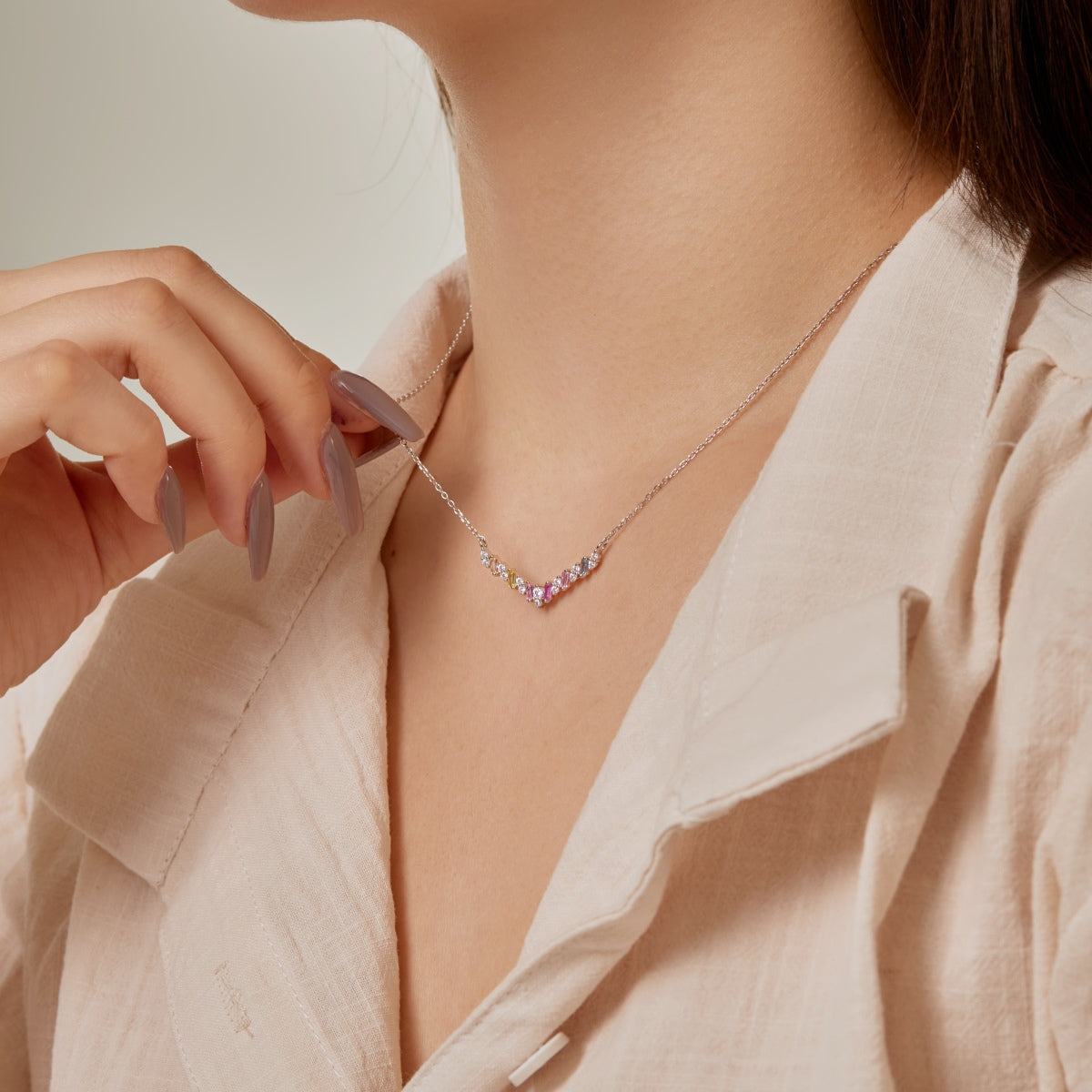 [Echo Fine ]Dazzling Rainbow Necklace