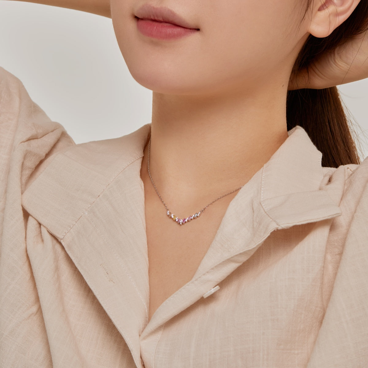 [Echo Fine ]Dazzling Rainbow Necklace