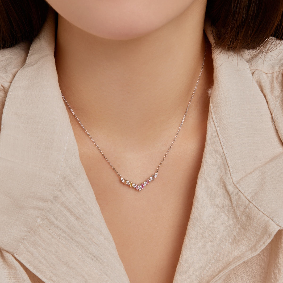 [Echo Fine ]Dazzling Rainbow Necklace