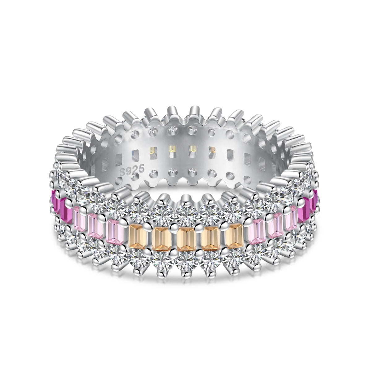 [Echo Fine ]Ornate Colorful Radiant Cut Daily Ring