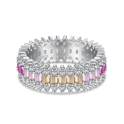 [Echo Fine ]Ornate Colorful Radiant Cut Daily Ring