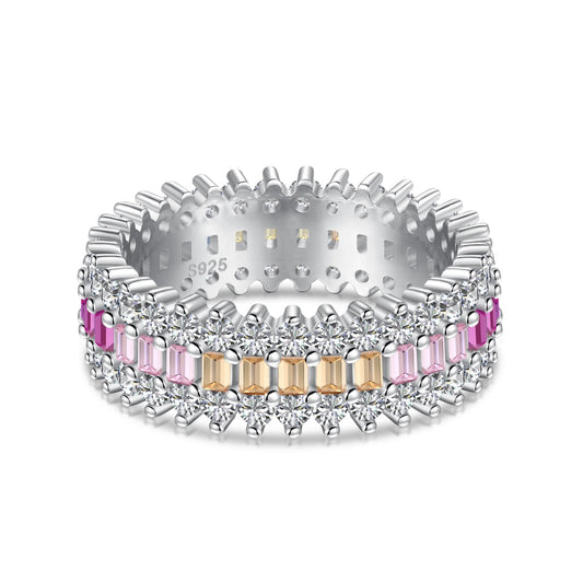 [Echo Fine ]Ornate Colorful Radiant Cut Daily Ring