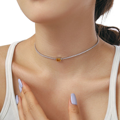 [Echo Fine ]2.0 carat Ornate Emerald Cut Necklace
