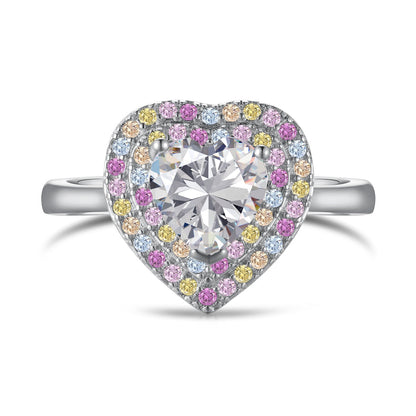 [Echo Fine ]Delicate Ebullient Heart Shape Wedding Ring