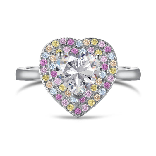 [Echo Fine ]Delicate Ebullient Heart Shape Wedding Ring
