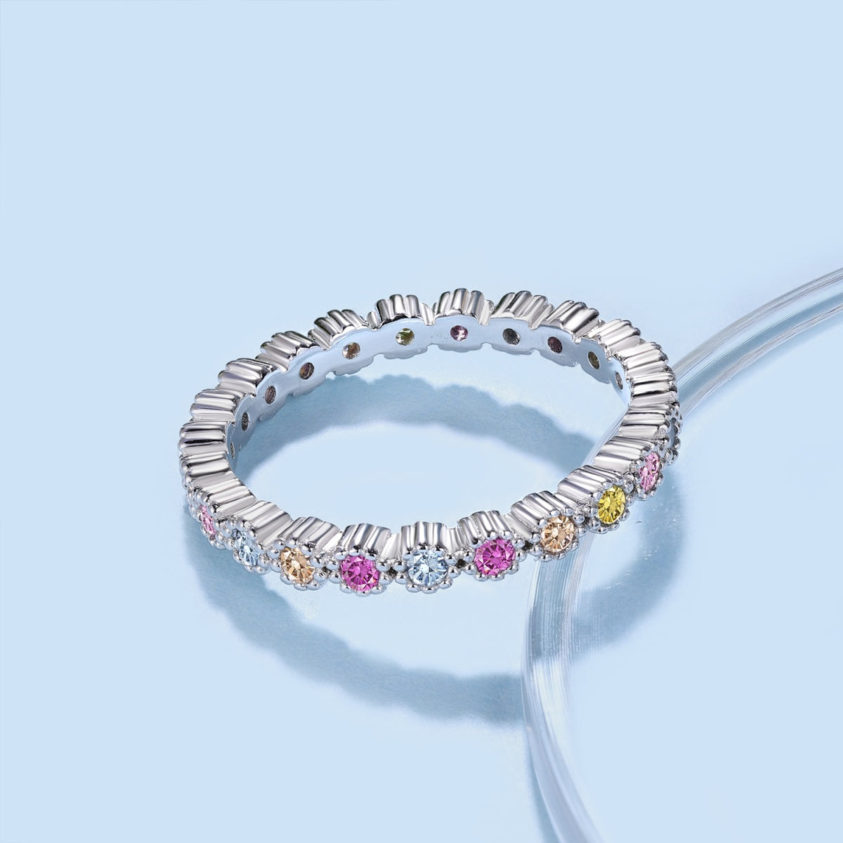 [Echo Fine ]Unique Scintillating Round Cut Daily Ring