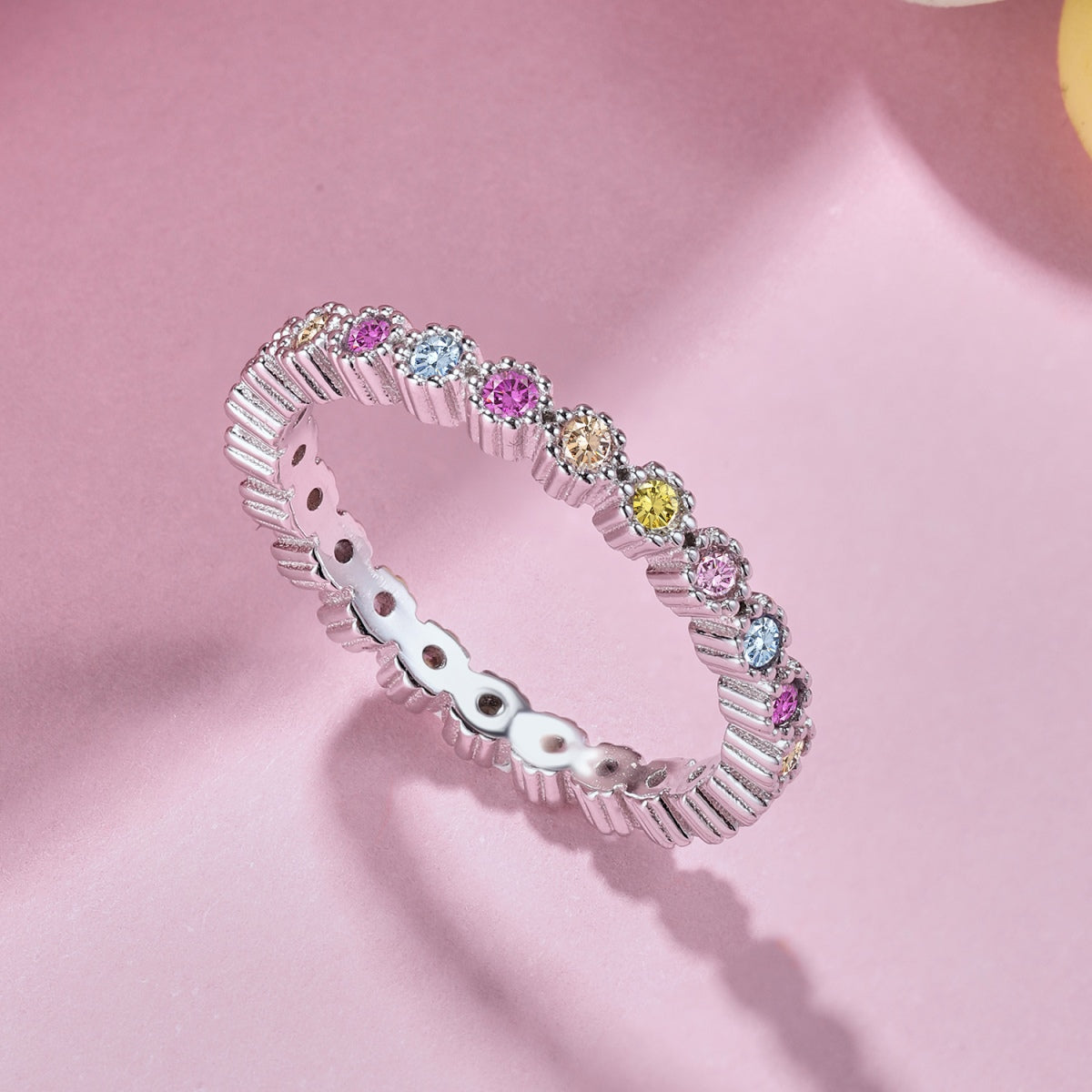 [Echo Fine ]Unique Scintillating Round Cut Daily Ring