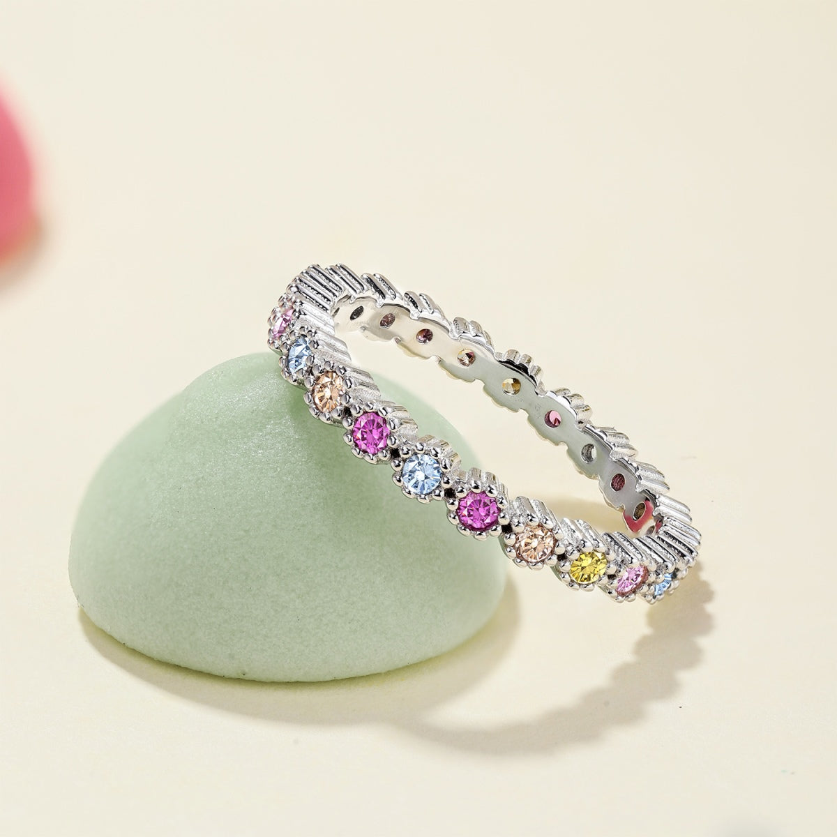 [Echo Fine ]Unique Scintillating Round Cut Daily Ring