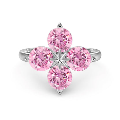 [Echo Fine ]Four-Leaf Clover Eight-Pointed Star Ring