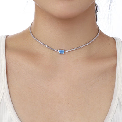 [Echo Fine ]2.0 carat Ornate Emerald Cut Necklace