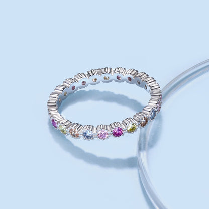 [Echo Fine ]Exquisite Colorful Round Cut Party Ring