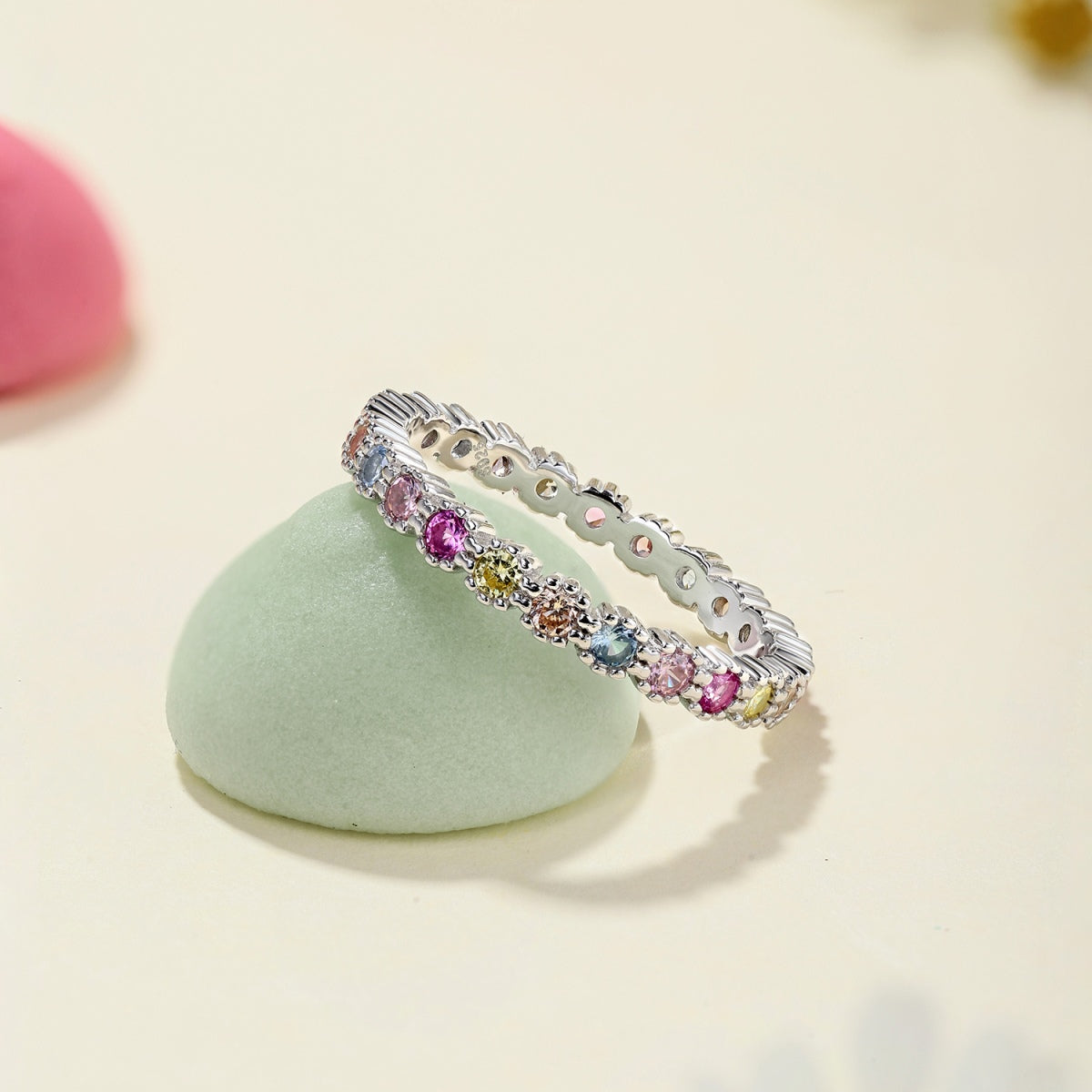 [Echo Fine ]Exquisite Colorful Round Cut Party Ring