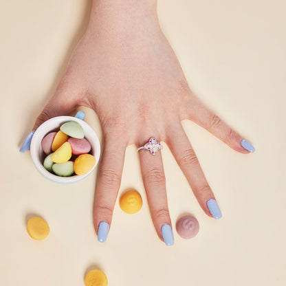 [Echo Fine ]Luxurious Colorful Flower Shape Banquet Ring
