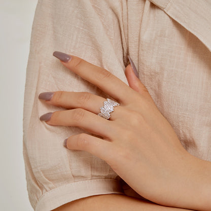 [Echo Fine ]Luxurious Colorful Radiant Cut Daily Ring