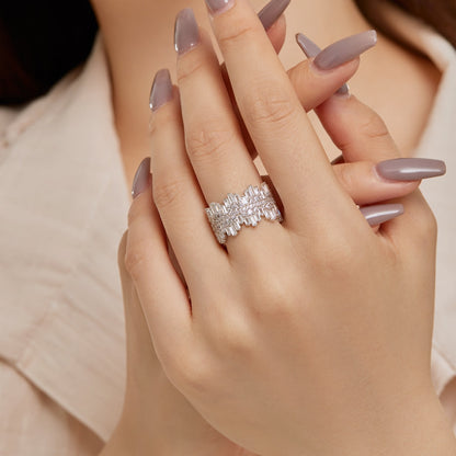 [Echo Fine ]Luxurious Colorful Radiant Cut Daily Ring