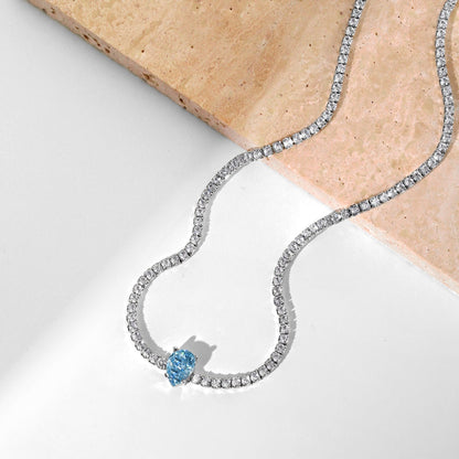 [Echo Fine ]1.0 carat Unique Pear Cut Tennis Necklace