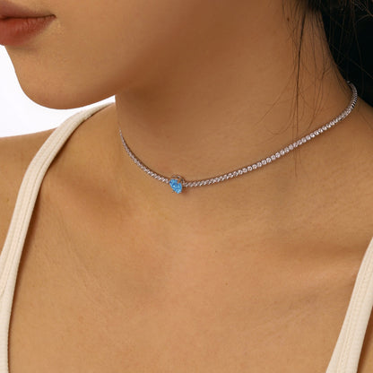 [Echo Fine ]1.0 carat Unique Pear Cut Tennis Necklace