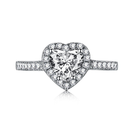[Echo Fine ]Eternity Splashy Romantic Heart Shape Lover Ring