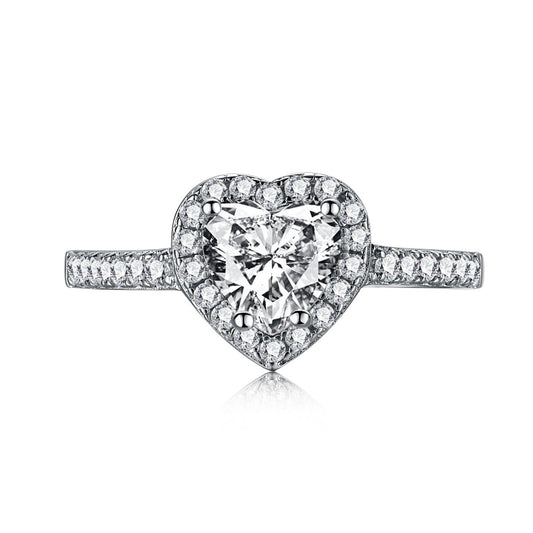 [Echo Fine ]Eternity Splashy Romantic Heart Shape Lover Ring