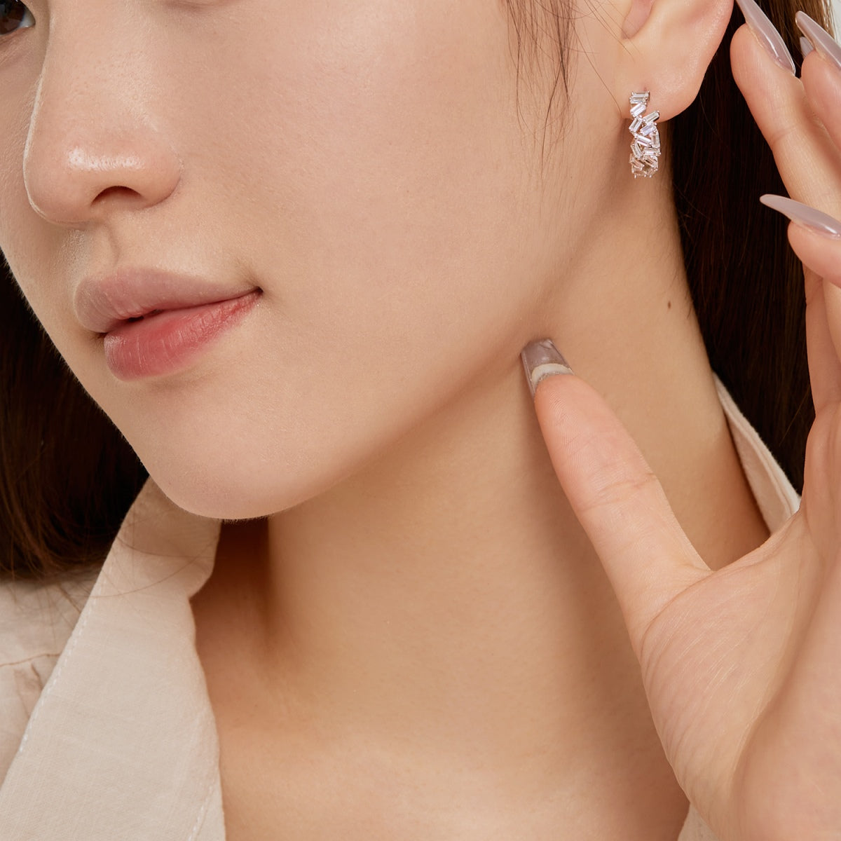 [Echo Fine ]Dazzling Colorful Emerald Cut Daily Earrings