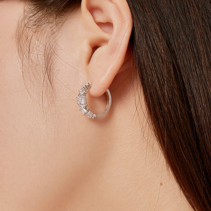 [Echo Fine ]Dazzling Colorful Emerald Cut Daily Earrings