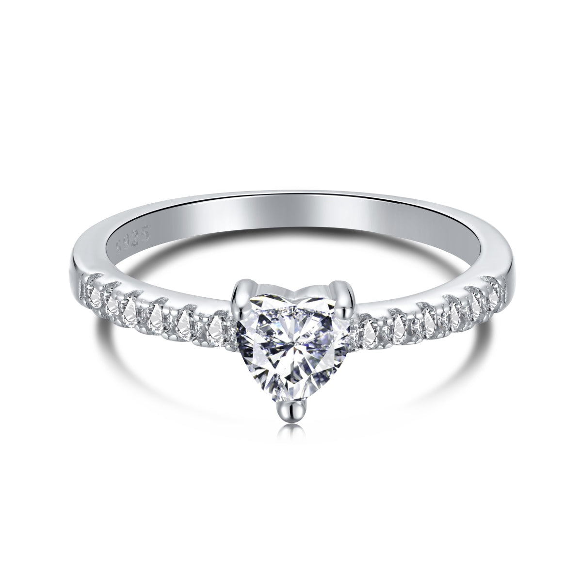 [Echo Fine ]0.5 Carat CaratEternity Charming Heart Shape Lover Ring