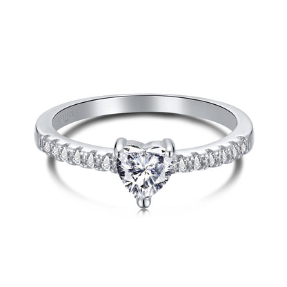 [Echo Fine ]0.5 Carat CaratEternity Charming Heart Shape Lover Ring