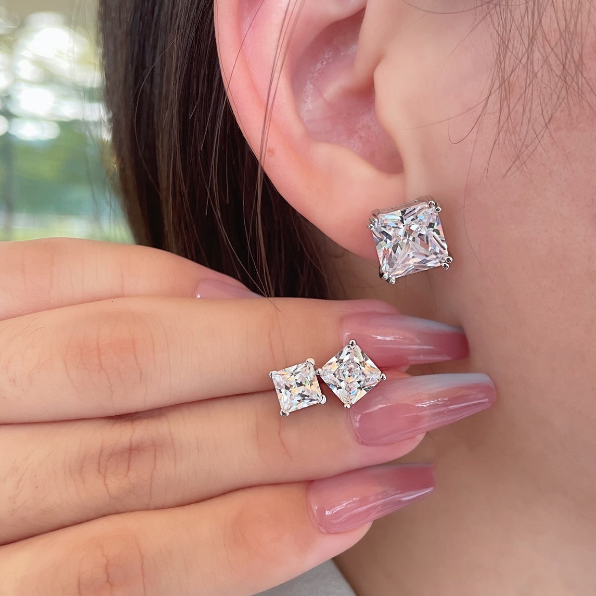 [Echo Fine ]Delicate Square Shape Earrings