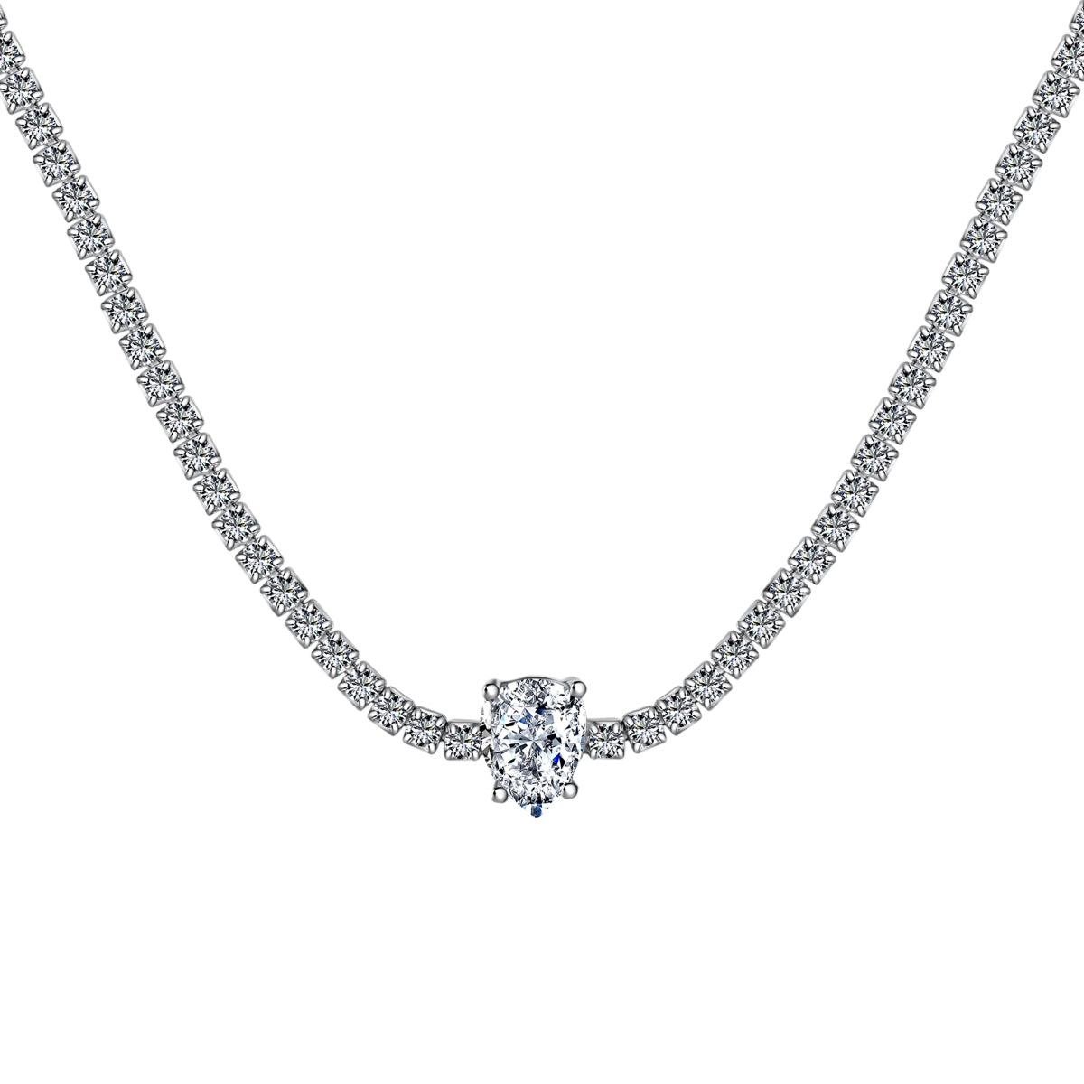 [Echo Fine ]1.0 carat Unique Pear Cut Tennis Necklace