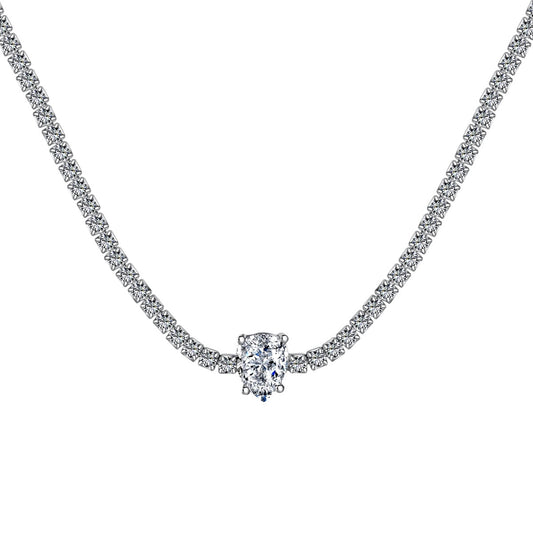 [Echo Fine ]1.0 carat Unique Pear Cut Tennis Necklace