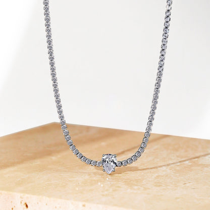[Echo Fine ]1.0 carat Unique Pear Cut Tennis Necklace