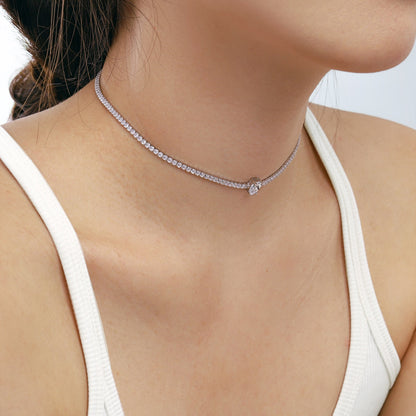 [Echo Fine ]1.0 carat Unique Pear Cut Tennis Necklace