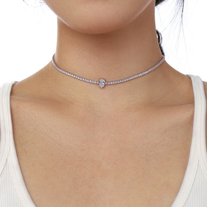 [Echo Fine ]1.0 carat Unique Pear Cut Tennis Necklace