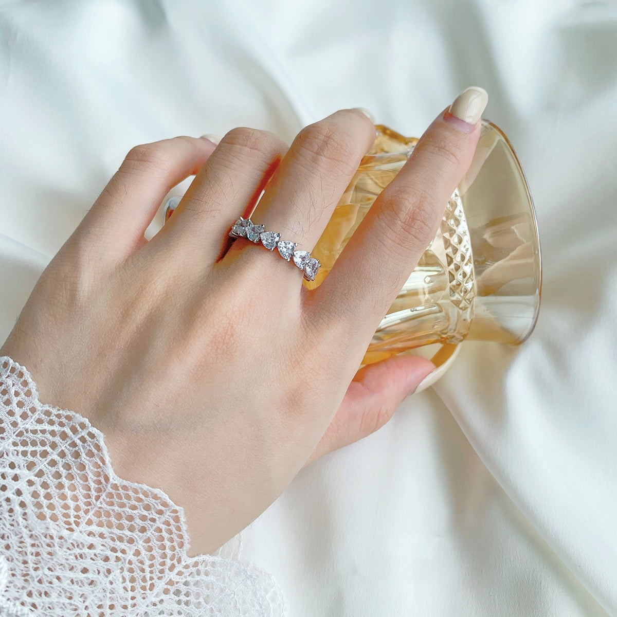 [Echo Fine ]0.25 Carat Radiant Romance Heart Cut Lover Ring