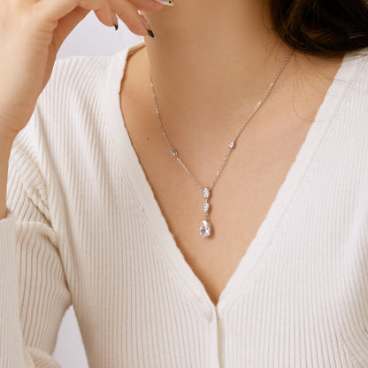 [Echo Fine ]Dazzling Pear Cut Necklace