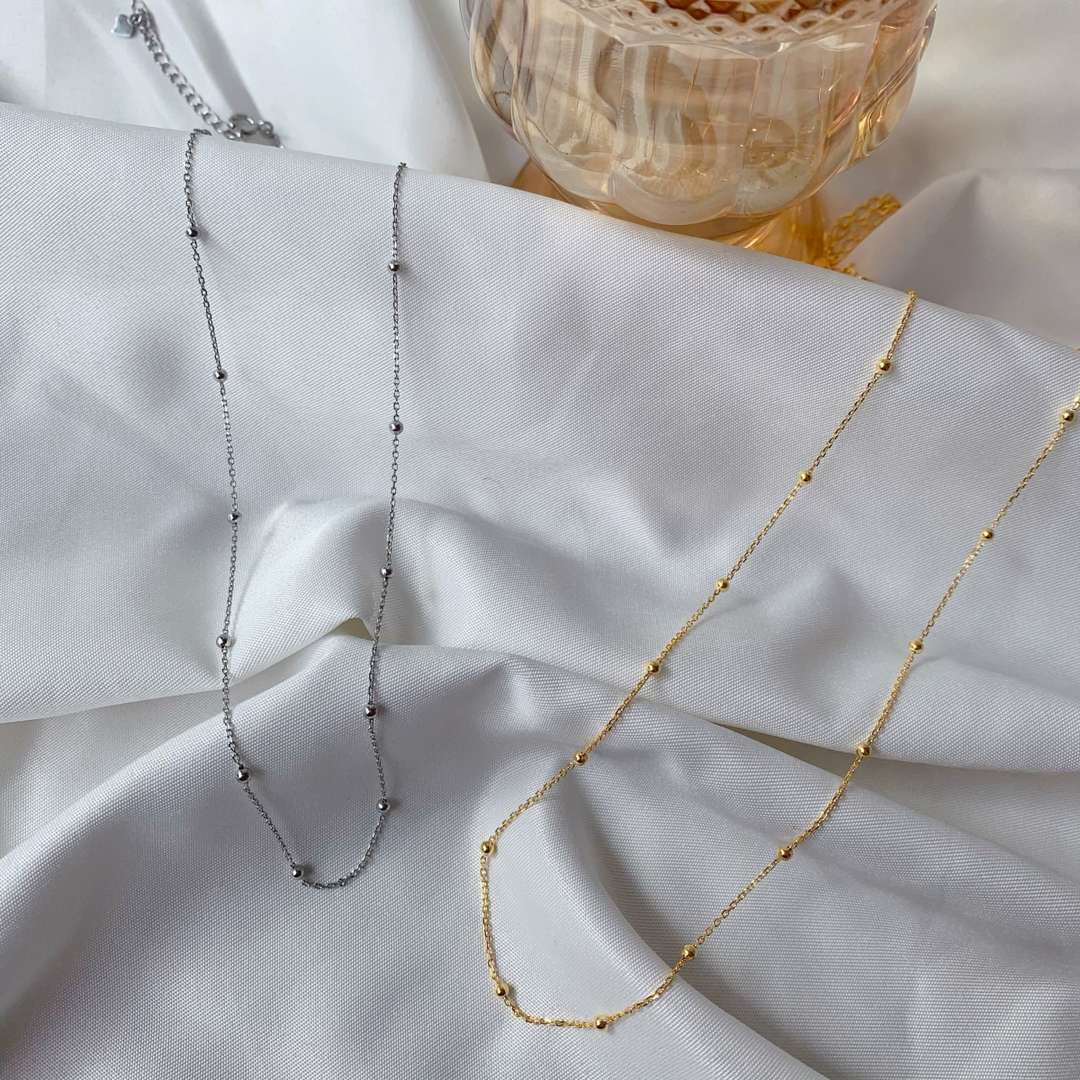 [Echo Fine ]Small Bead Clavicle Chain Simple Necklace