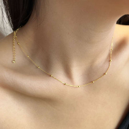 [Echo Fine ]Small Bead Clavicle Chain Simple Necklace