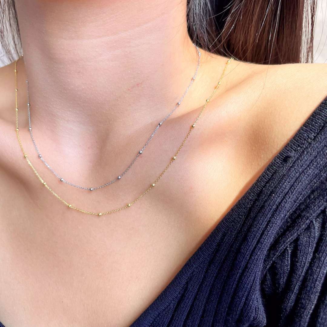 [Echo Fine ]Small Bead Clavicle Chain Simple Necklace