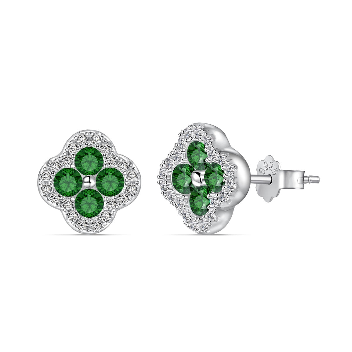[Echo Fine ]Four-Leaf Clover Flower Shaped Earrings