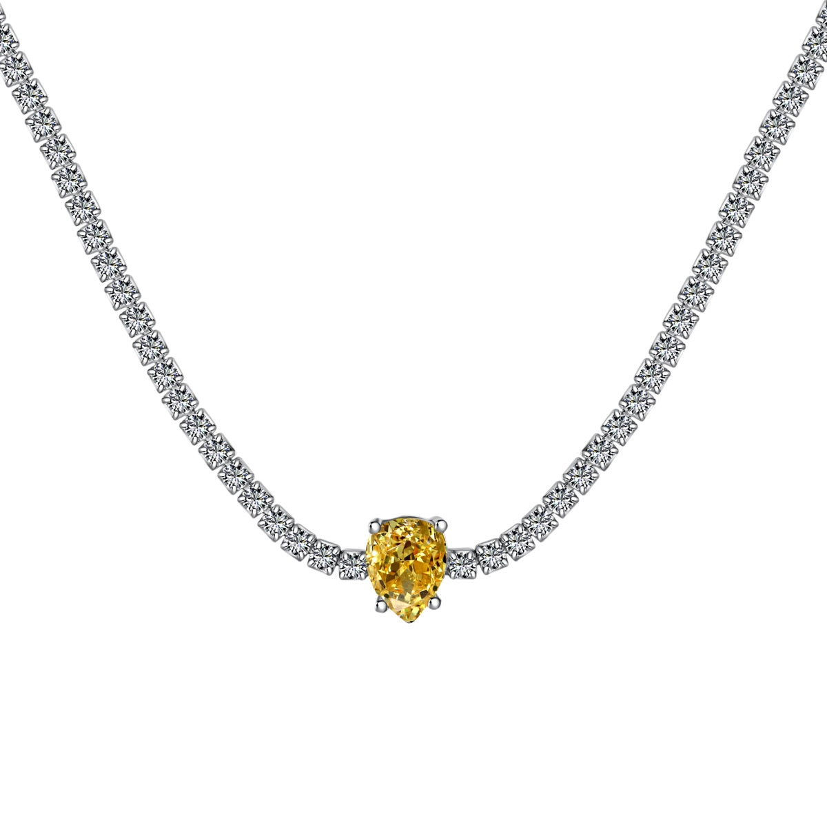[Echo Fine ]1.0 carat Unique Pear Cut Tennis Necklace