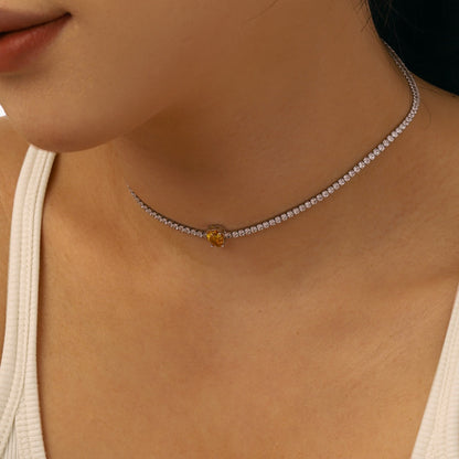 [Echo Fine ]1.0 carat Unique Pear Cut Tennis Necklace
