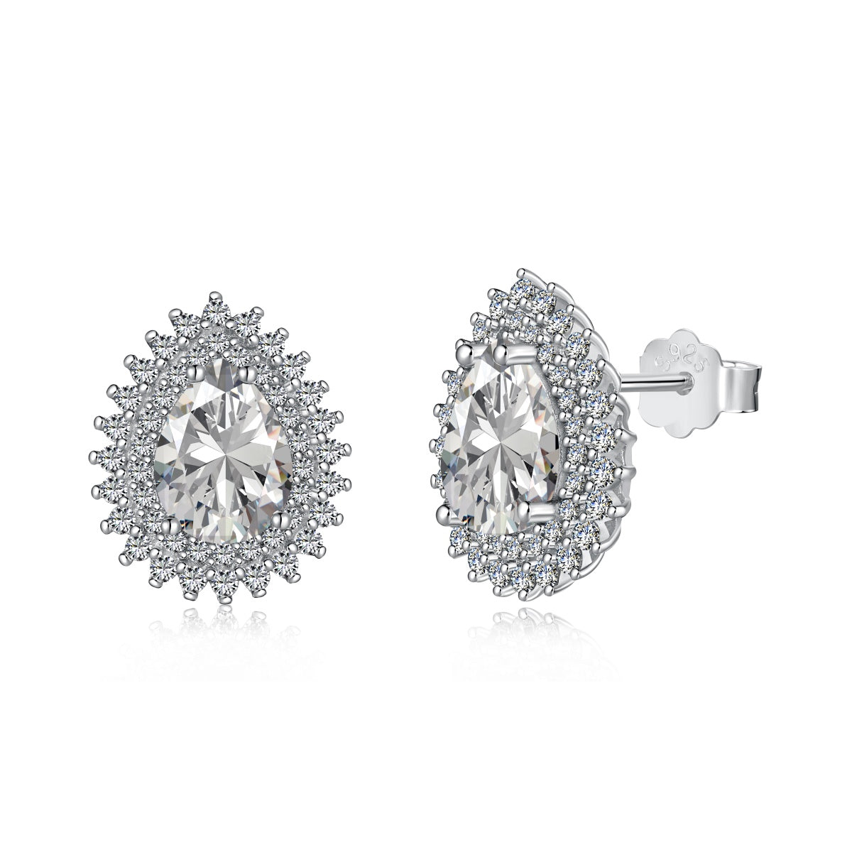 [Echo Fine ]Delicate Gorgeous Pear Cut Daily Earrings