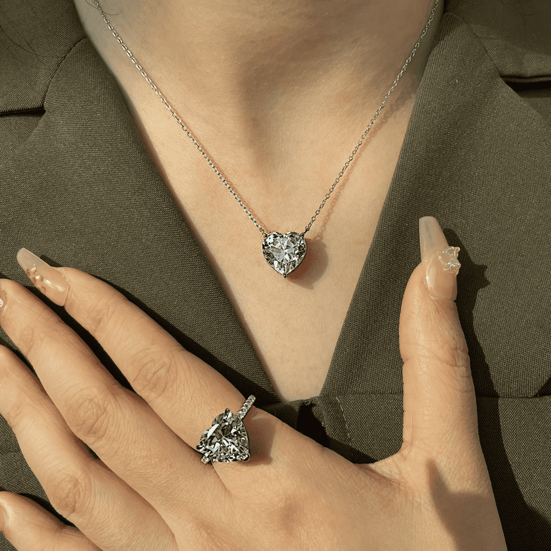 [Echo Fine ]6.0 carat Radiant Heart Shape Necklace