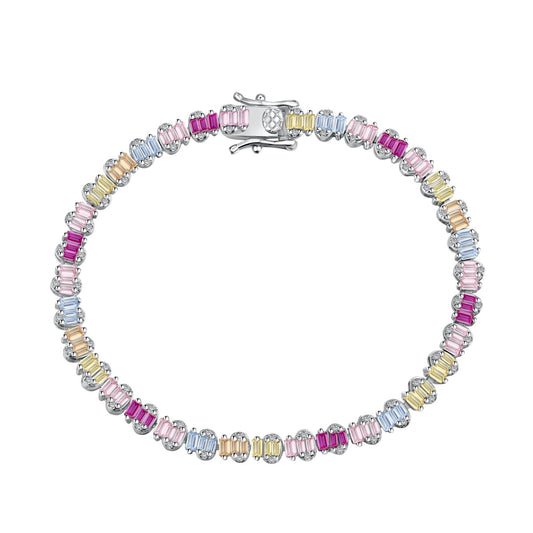 [Echo Fine ]Delicate Colorful Emerald Cut Party Bracelet