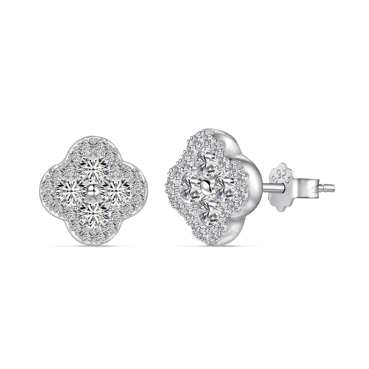 [Echo Fine ]Four-Leaf Clover Flower Shaped Earrings