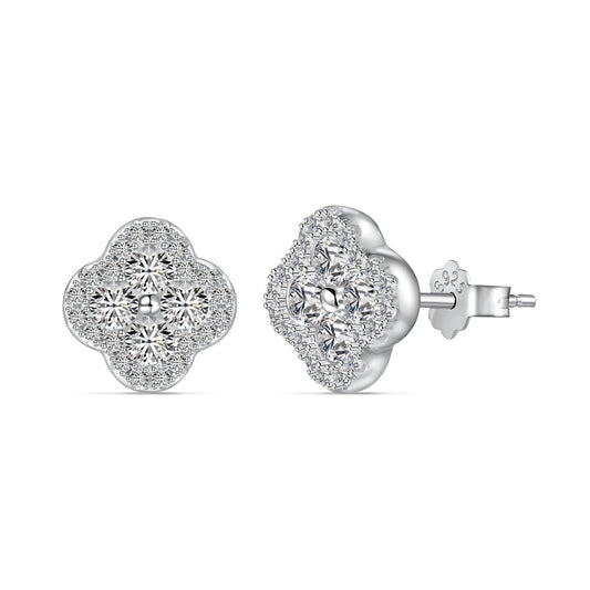 [Echo Fine ]Four-Leaf Clover Flower Shaped Earrings