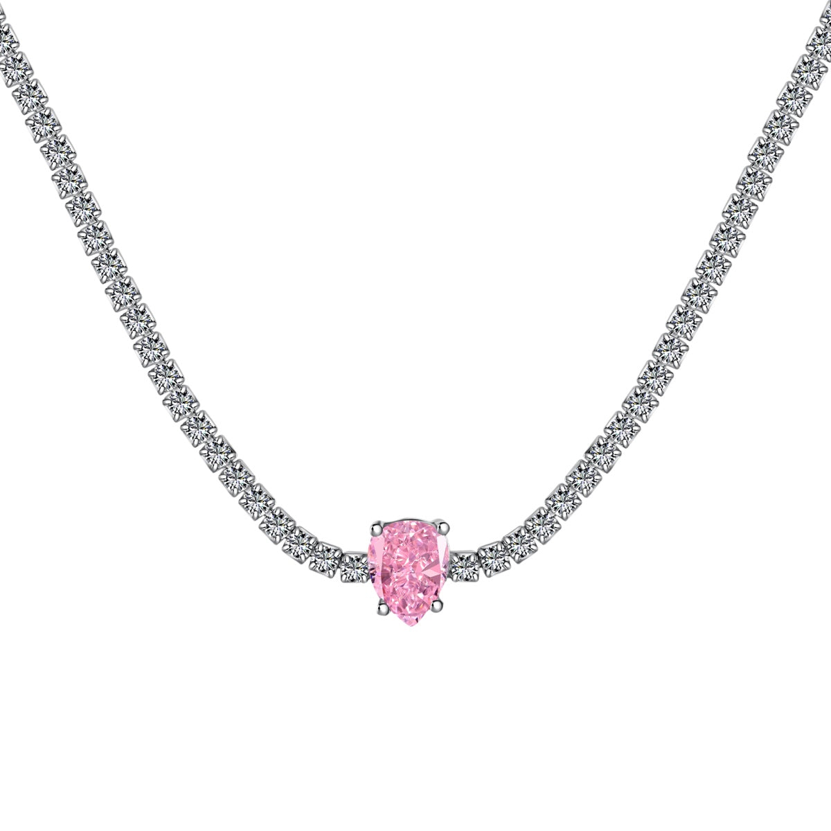 [Echo Fine ]1.0 carat Unique Pear Cut Tennis Necklace