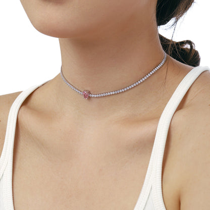 [Echo Fine ]1.0 carat Unique Pear Cut Tennis Necklace